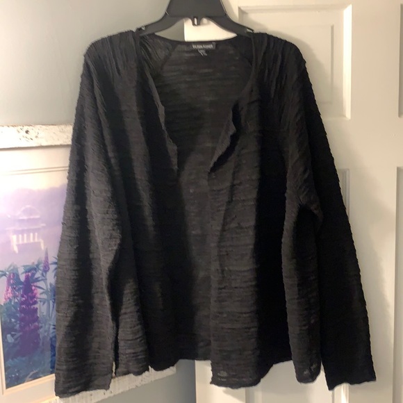 Sweater Cardigan By Eileen Fisher In Black, Size: M
